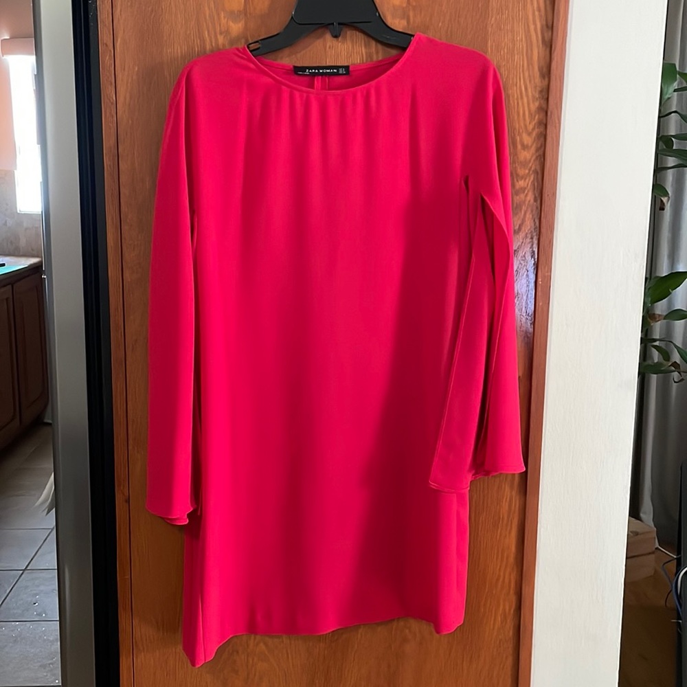 Zara Woman Red dress size S with flowy sleeves